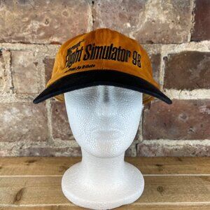 Vintage 90s Microsoft Flight Simulator 1998 Snapback Hat Brown Distressed